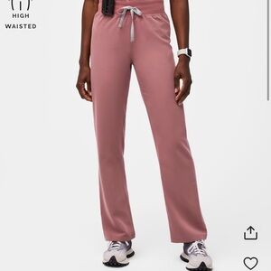 Figs Pink Track Pants with Drawstring Waist